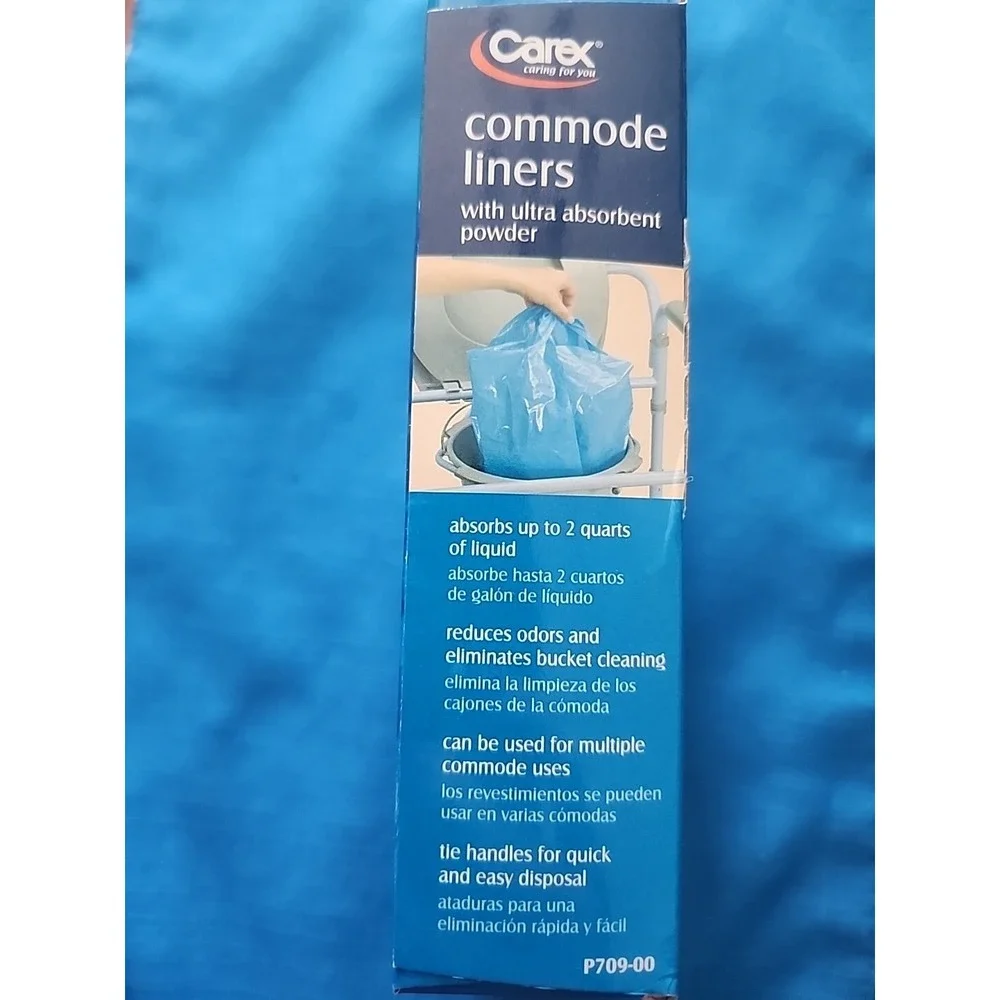 Carex Commode Blue Liners Ultra Disposable Absorbent Powder New